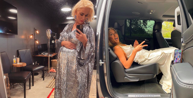 Дженнифер Энистон станет крестной матерью первенца Кэти Перри