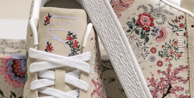 Puma выпустил кроссовки с цветочным узором Liberty