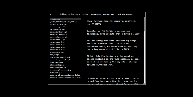The Verge создал диджитал-капсулу времени с событиями 2020 года
