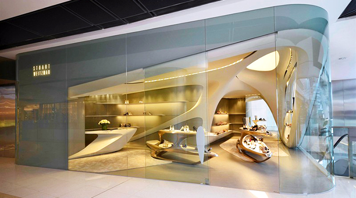 Бутик Stuart Weitzman по проекту Захи Хадид в Гонконге