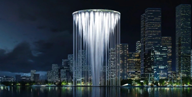 Новой достопримечательностью Китая станет футуристическая башня в виде парящего острова