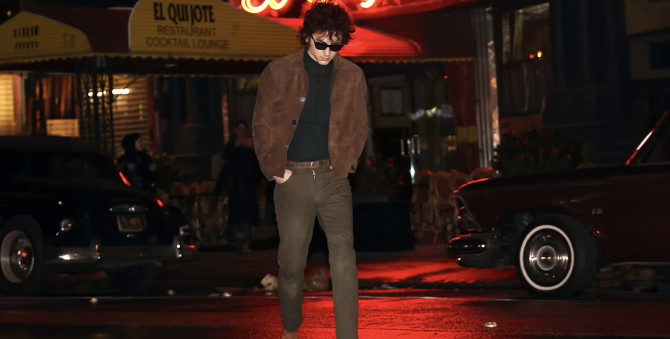 Появились первые кадры Тимоти Шаламе в образе Боба Дилана