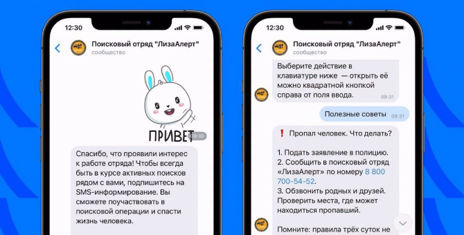 Во «ВКонтакте» появился чат-бот «ЛизаАлерт» для поиска людей