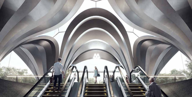 Архитектурное бюро Захи Хадид показало проект станций украинского метро