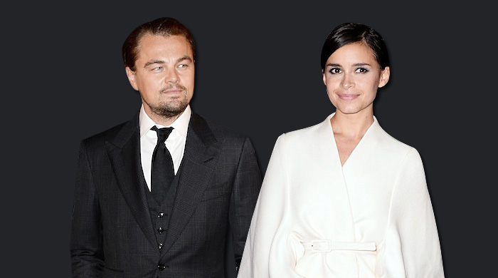 Леонардо ДиКаприо, Мирослава Дума и Грегори Фетусси на открытии TAG Heuer в Париже