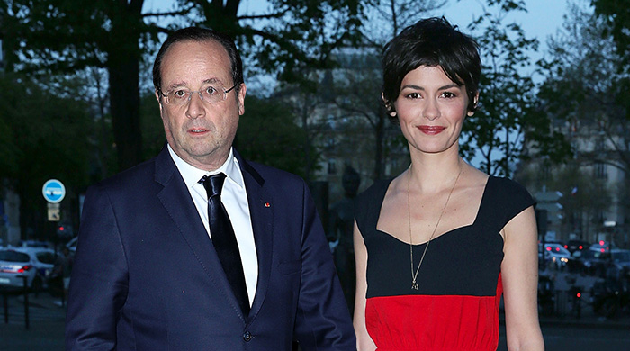 Франсуа Олланд и Одри Тоту на вечере организации Unitaid