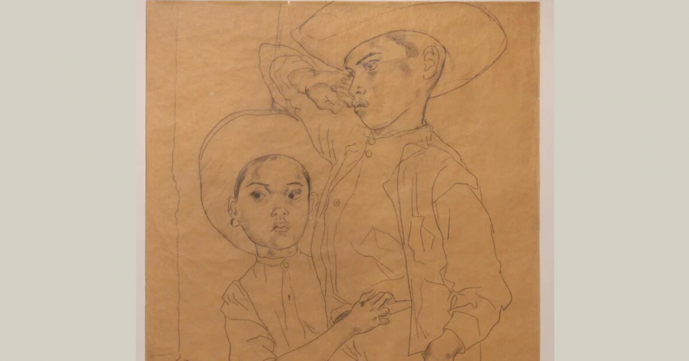 Рисунок «Два мексиканца» Леонара Фужиты выставят в Пушкинском музее