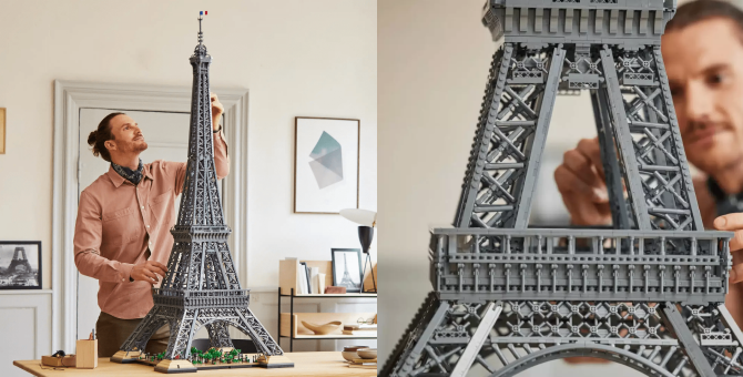Lego представила копию Эйфелевой башни высотой 1,5 метра