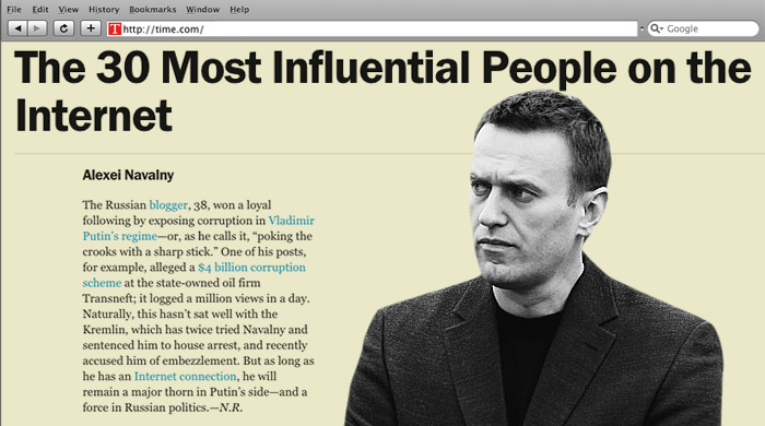 Time внес Навального в тридцатку самых влиятельных людей Интернета