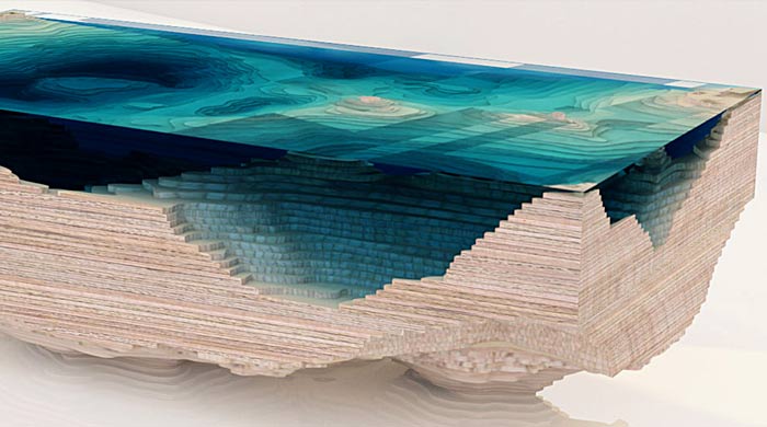 Объект желания: кофейный стол Duffy London в виде 3D карты моря