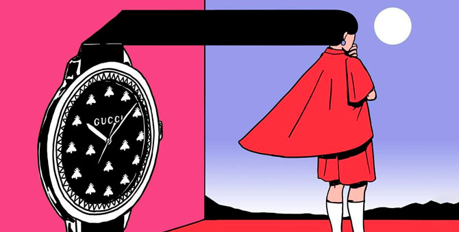 Российский художник Андрей Касай нарисовал иллюстрации для Gucci