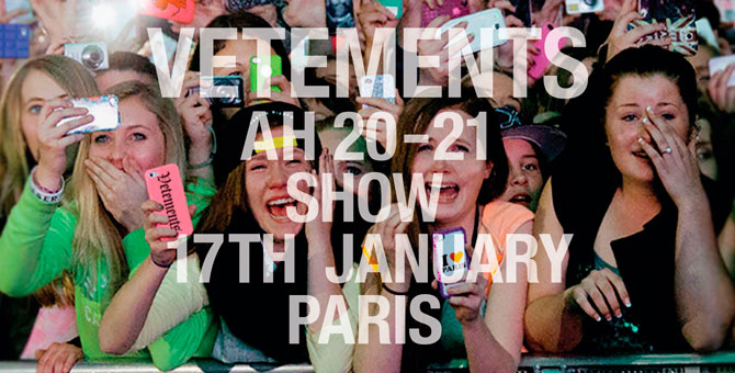 Vetements проведет совместный показ на мужской Неделе моды