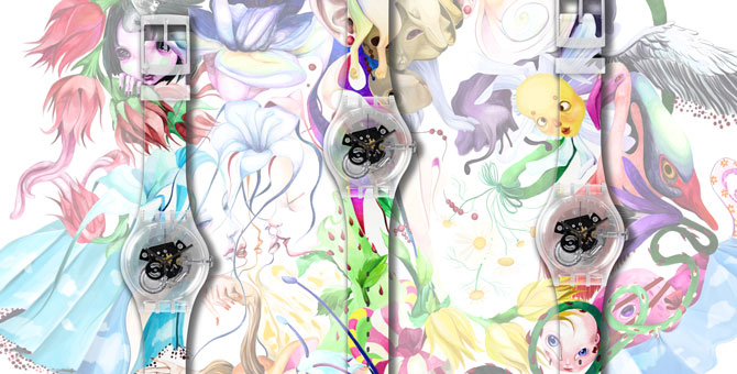 Художница Эллен Шейдлин создала принты для часов Swatch