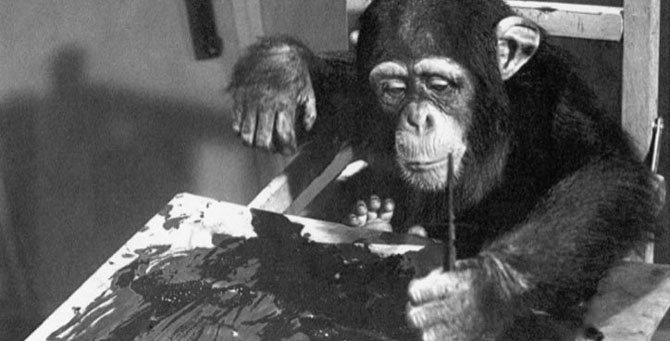 В Лондоне пройдет персональная выставка шимпанзе Конго