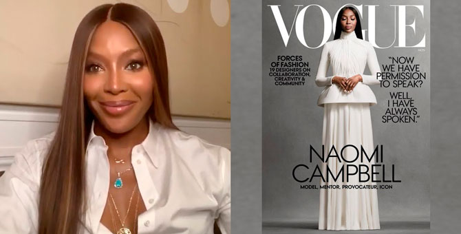 Наоми Кэмпбелл показала бэкстейдж со съемок обложки Vogue
