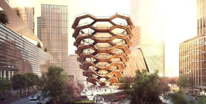 В Нью-Йорке открылась смотровая площадка в виде огромной корзины для бумаг