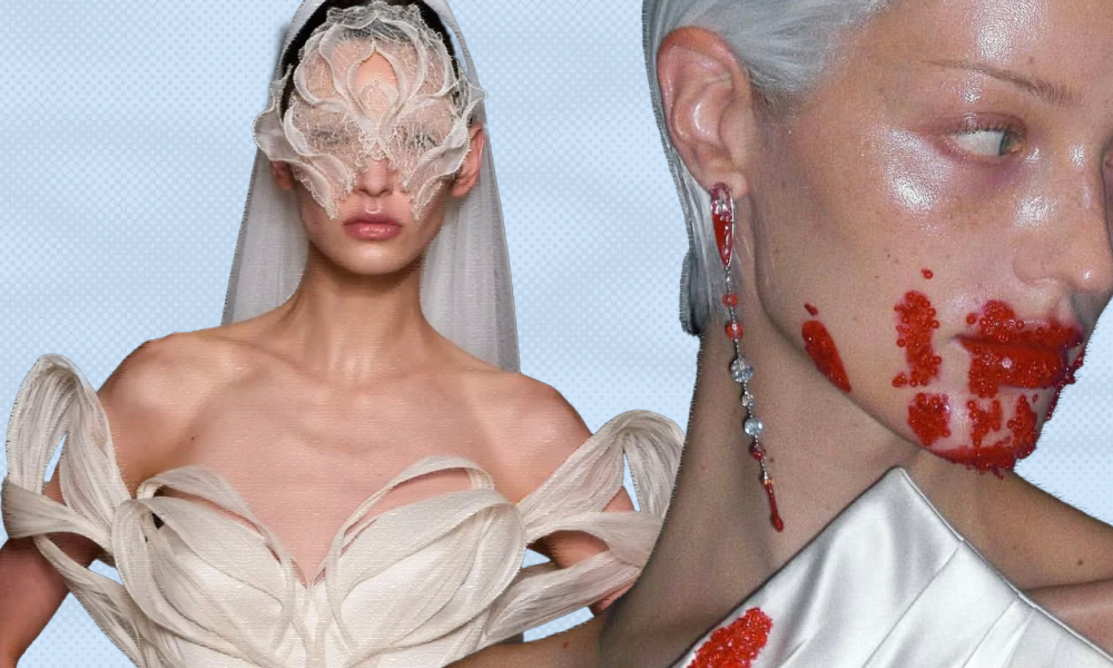 Режим инкогнито и роковой красный: бьюти-тренды кутюрной Недели моды осень-зима 2025