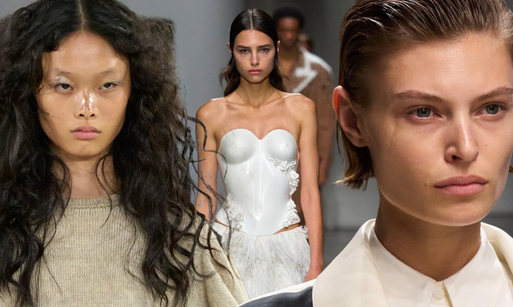 Перья на бровях и укладки «как из пены морской»: бьюти-тренды Недели моды в Милане