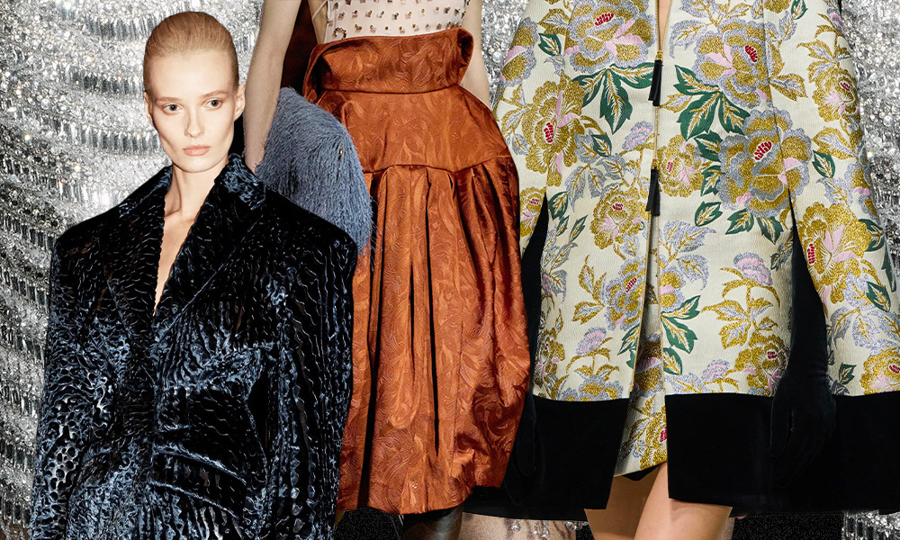 Бархат, жаккард и модная кольчуга — фактуры и ткани осень-зима 2025
