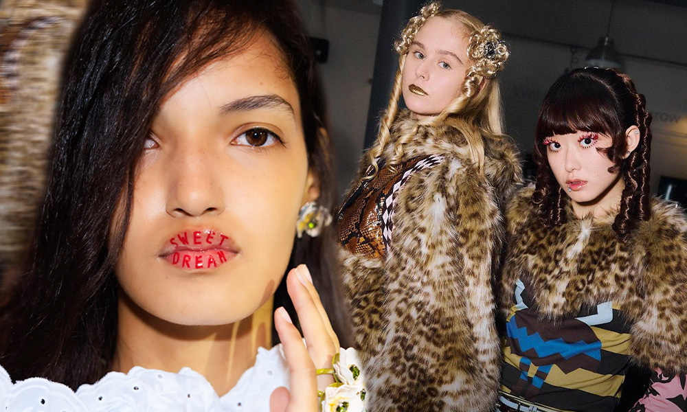 Надписи на губах и прически как в детстве: бьюти-тренды Недель моды в Нью-Йорке и Лондоне