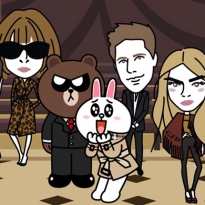 Анна Винтур и Марио Тестино в мультфильме Burberry