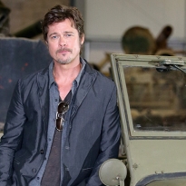 Брэд Питт на фотоколле фильма \"Ярость\"