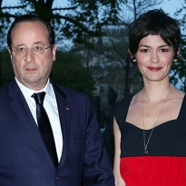 Франсуа Олланд и Одри Тоту на вечере организации Unitaid