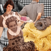 Бигуди, острые зубы и Барбара Крюгер: чем запомнилась выпускная коллекция Романа Зимогорского