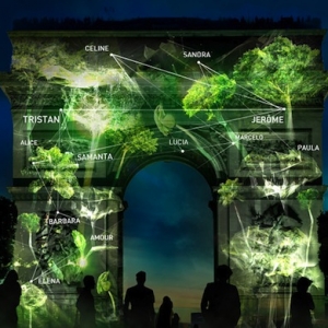 3D проекции деревьев на парижских памятниках архитектуры
