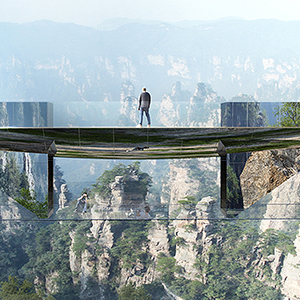 В Китае между скалами построят зеркальный мост