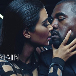 Ким Кардашьян и Канье Уэст в рекламной кампании Balmain