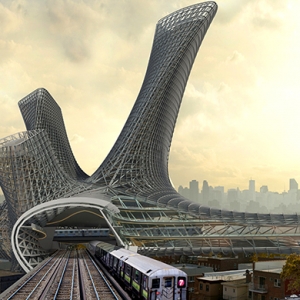 Студия AMLGM предложила строить дома на транспортных узлах Нью-Йорка