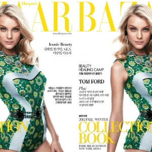 Джессика Стэм на обложке Harper's Bazaar Korea