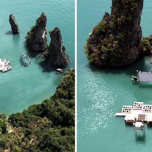 Плавучий кинотеатр в Таиланде