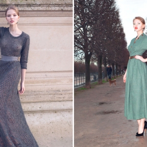 Съемка Ulyana Sergeenko в парке Тюильри