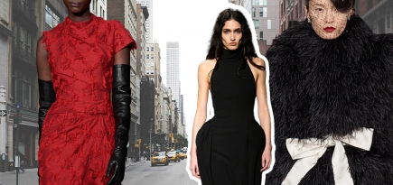 Банты, перчатки и черный: тренды Недели моды в Нью-Йорке и Лондоне осень-зима 2024