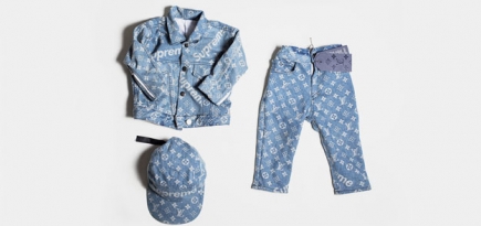 Вещи из коллаборации Louis Vuitton x Supreme ушили до детского размера