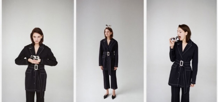 Модель примеряет шляпу-лобстер в новом лукбуке магазина «Секция»