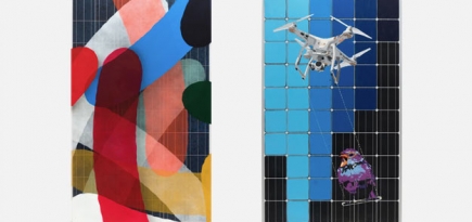 Художники рисуют на солнечных батареях для международного экологического проекта