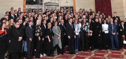 Эммануэль Макрон пообедал с участниками Недели моды в Париже