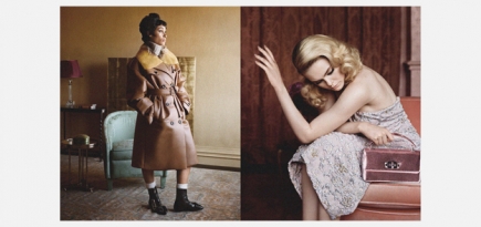 Адвоа Абоа и Эль Фаннинг позируют в ретро-интерьерах в новой кампании Miu Miu