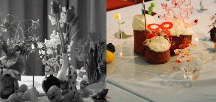 Карамельные банты на куличах и яйца в прозрачном шифоне: выбираем сет-дизайн на Пасху