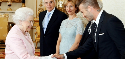 Дэвид Бекхэм на приеме в Букингемском дворце