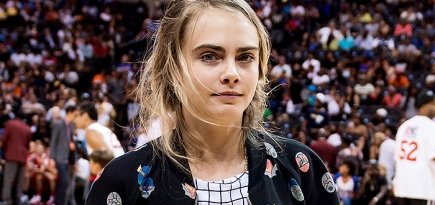 Рианна и Кара Делевинь на благотворительном баскетбольном матче