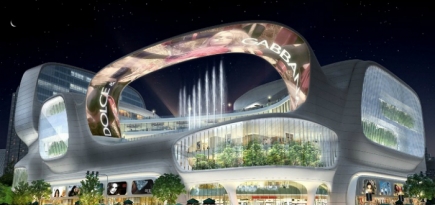 Футуристический молл с водным каналом в Китае