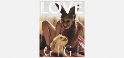 Джиджи Хадид примерила страшную кроличью маску для обложки Love Magazine