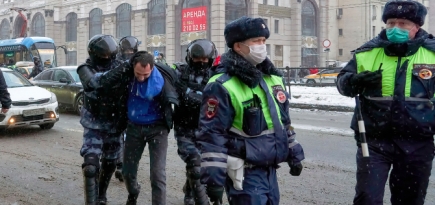 31 января на акциях в поддержку Алексея Навального задержали более 5 тысяч человек