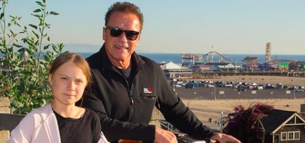 Арнольд Шварценеггер и Грета Тунберг устроили совместную велопрогулку