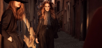 Модели гуляют по вечернему городу в новой кампании Massimo Dutti