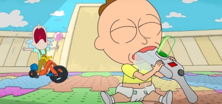 Создатели «Рика и Морти» отметили 1 апреля «детской» заставкой мультсериала